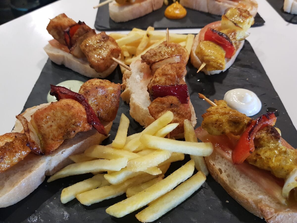 Delicious tapas spread in Granada, part of our gastronomic eBike tour